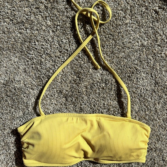 SHEKINI 2 Piece Swimsuit Ribbed Lace up Bandeau Bikini Set High Cut Bathing Suit - Picture 4 of 10